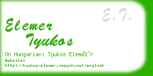 elemer tyukos business card